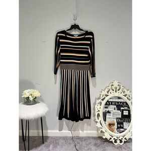 Appraisal Women's Flared A-Lined roomy knit casual formal midi dress size XL .